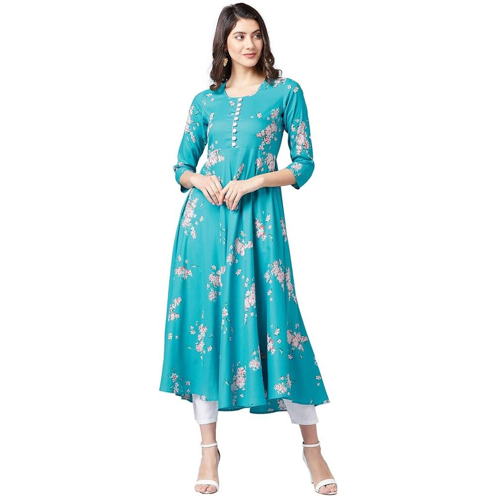 FLORAL PRINTED A-LINE DRESS